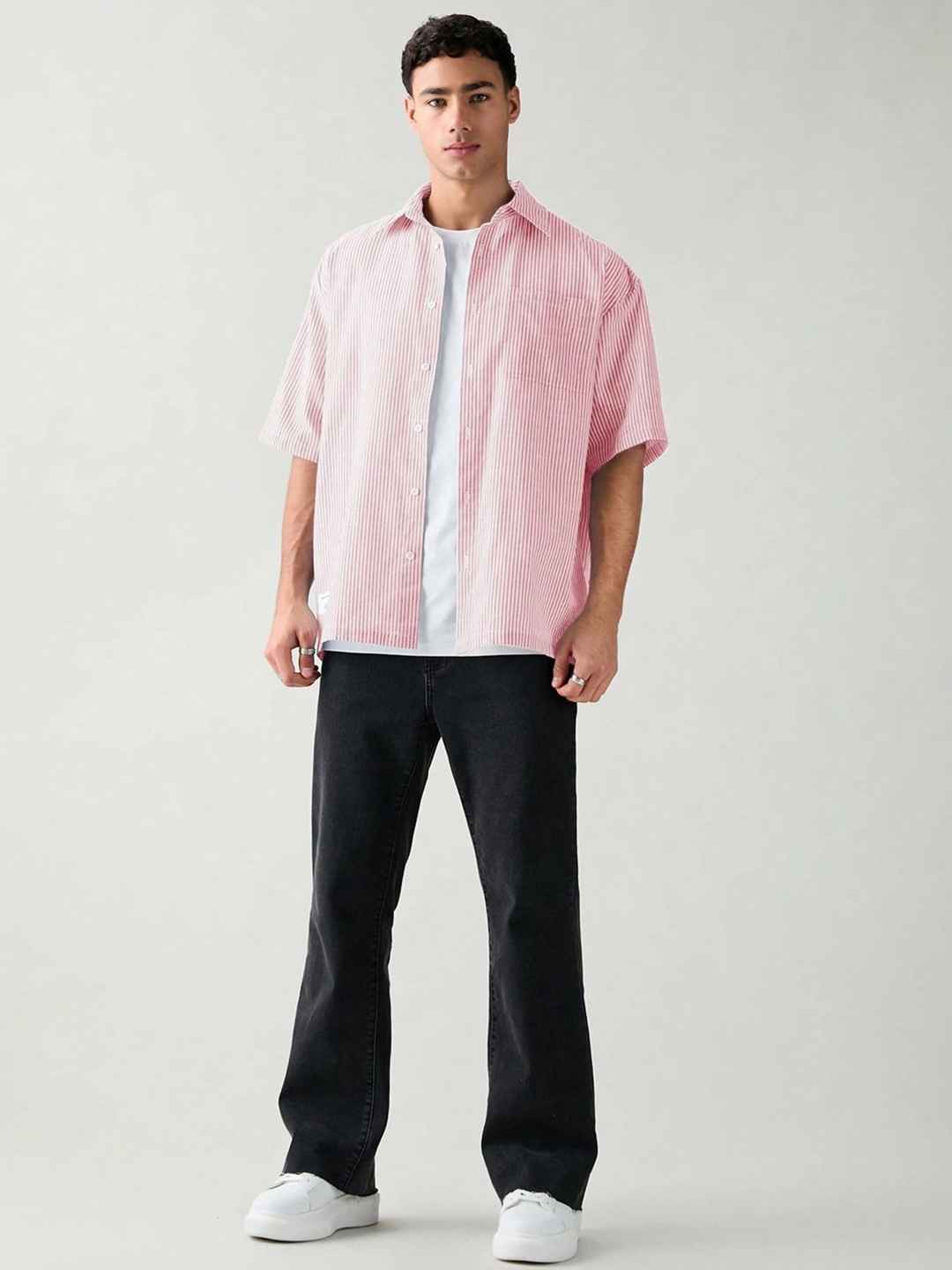R.Code by The Roadster Life Co. R.Code Men Vertical Striped Cotton