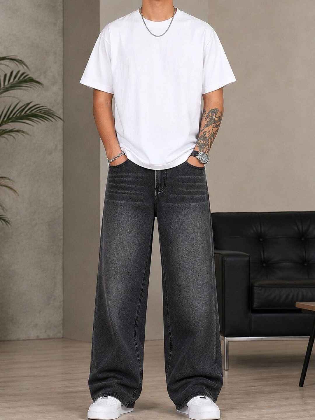 HIGH DENIM Men Straight Fit Mid-Rise Blue Jeans
