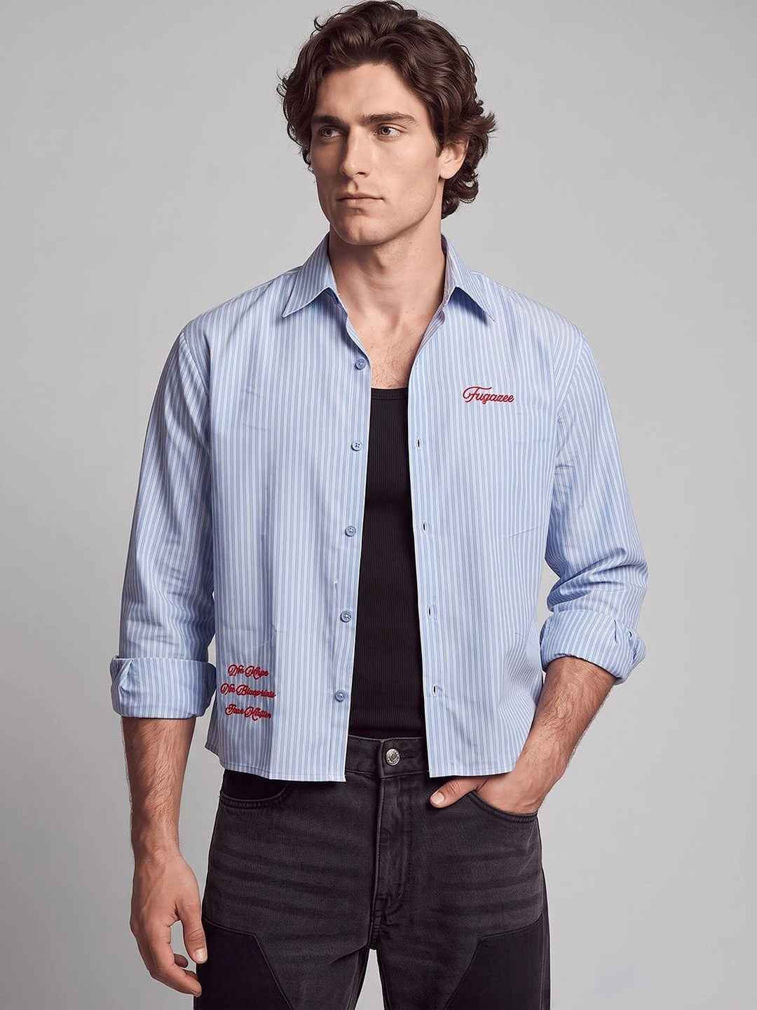 FUGAZEE Men Relaxed Striped Casual Shirt