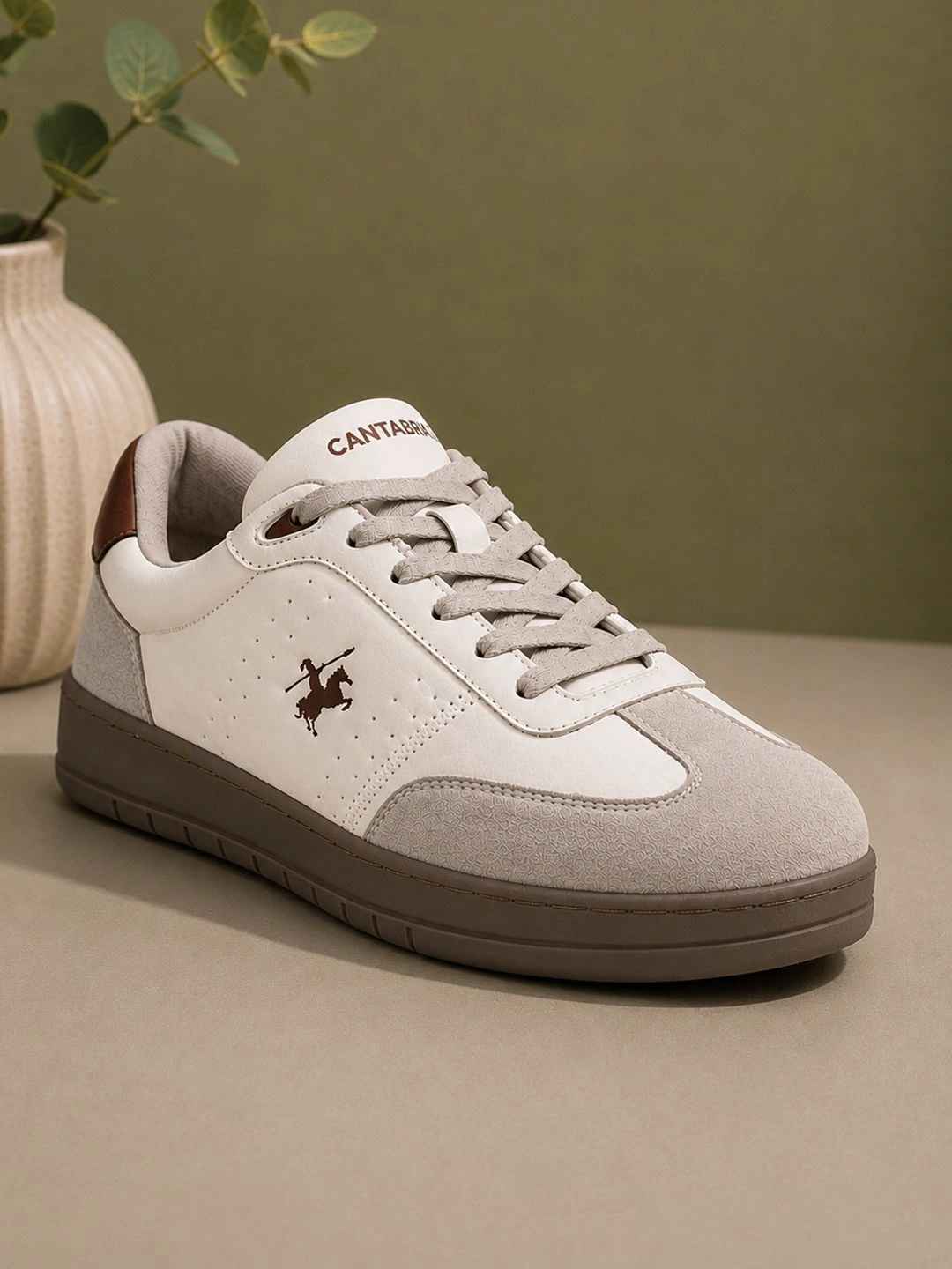 Cantabil Men Colourblocked PU Sneakers - Image 1