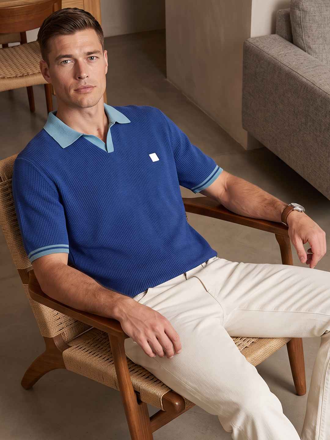 French Connection Polo Collar Pure Cotton T-shirt - Image 1
