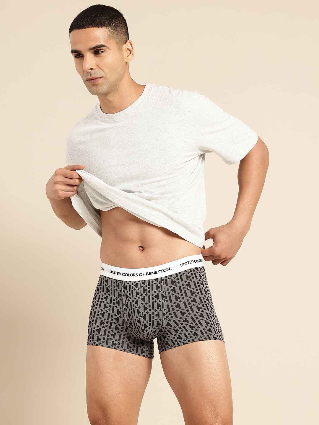 Buy United Colors Of Benetton Men Printed Knitted Trunks - Image 1