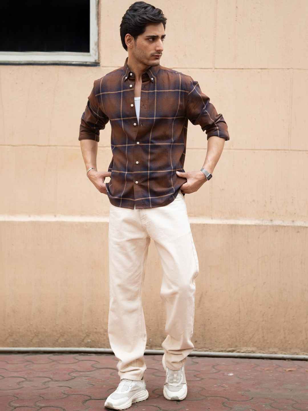 Powerlook Lightweight Checks Tartan Cotton Shirt - Image 1