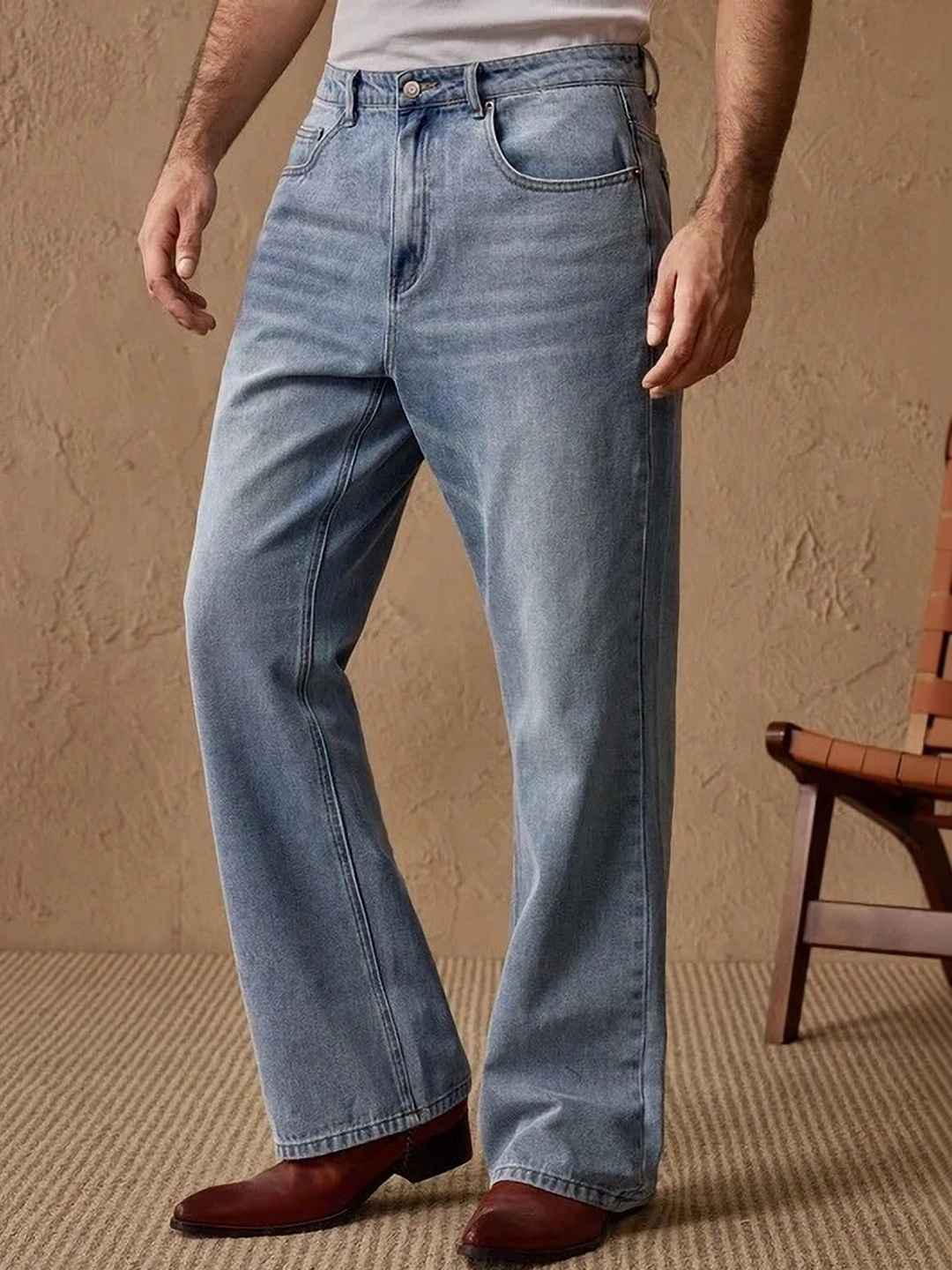 Stylecast X Kotty Men Wide Leg Low-Rise Jeans - Image 1