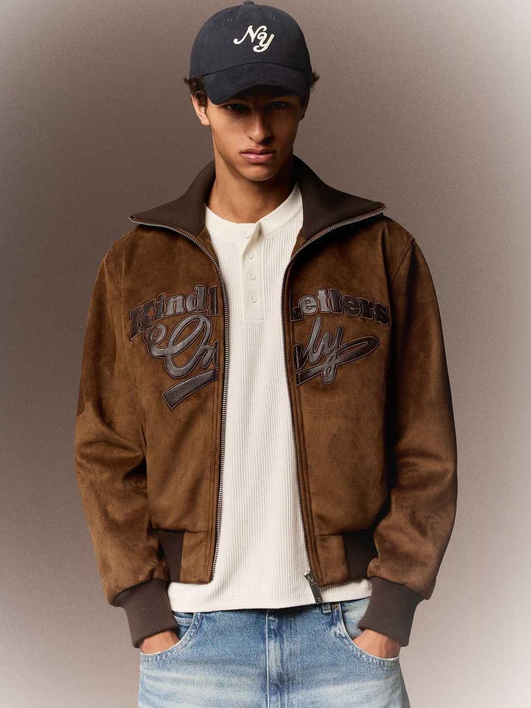 Bershka Retro Faux Suede Jacket
