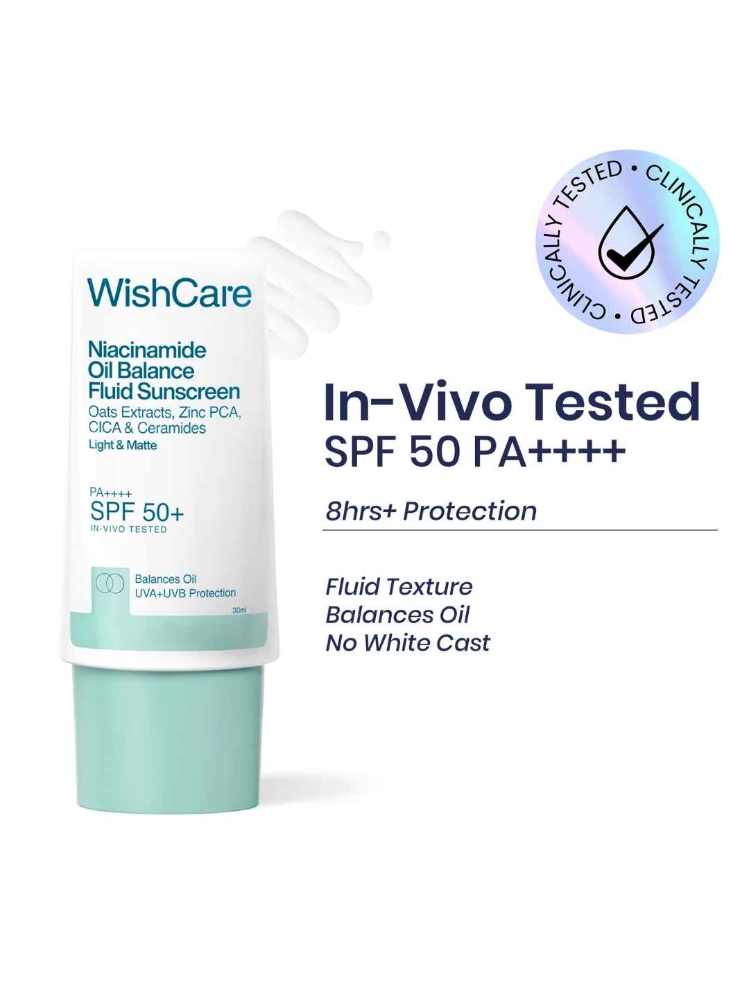 Buy WishCare SPF50 Niacinamide Oil Balance Fluid Sunscreen for Face