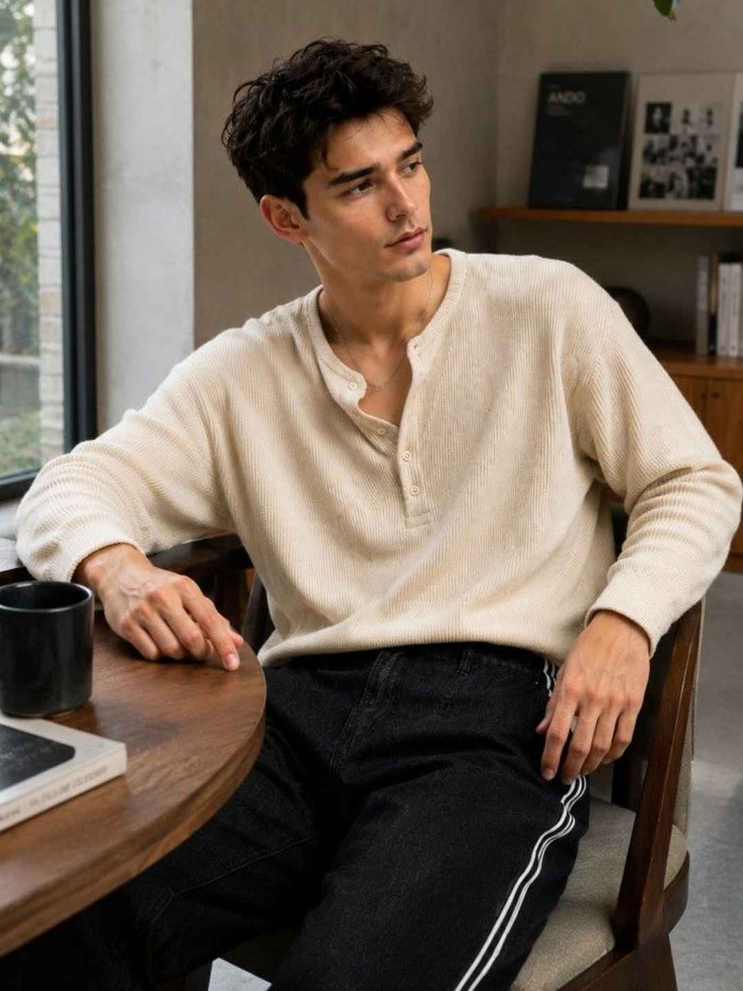 Netclick Men Henley Neck T-Shirt - Image 1