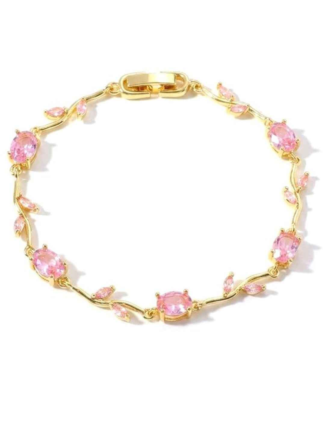 CLEO BE BOLD BE YOU Gold-Plated CZ Tulip Link Bracelet