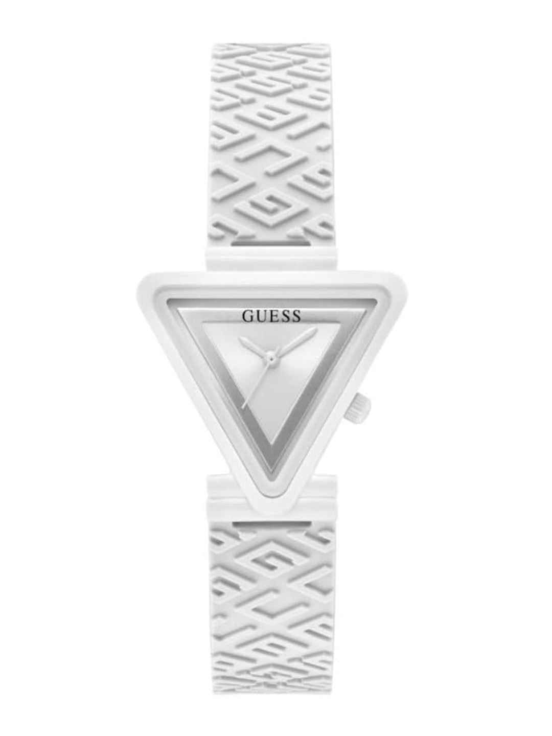 GUESS Triangle 34mm White Dial Women Watch