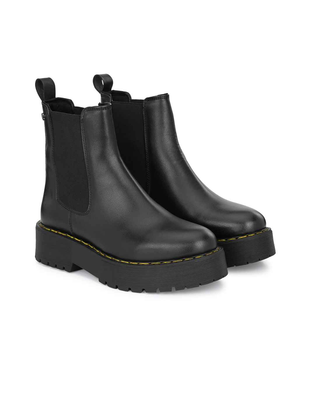 Buy Delize Men Mid Top Vegan Leather Chelsea Boots - Image 1