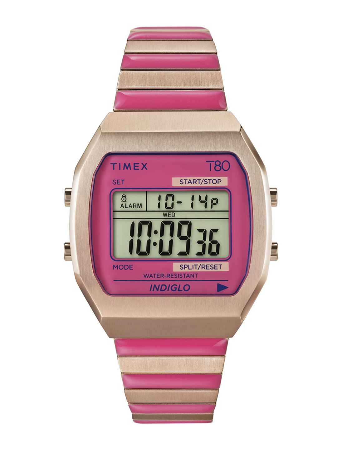 Timex 80 Square 21mm Pink Dial Digital Women Watch