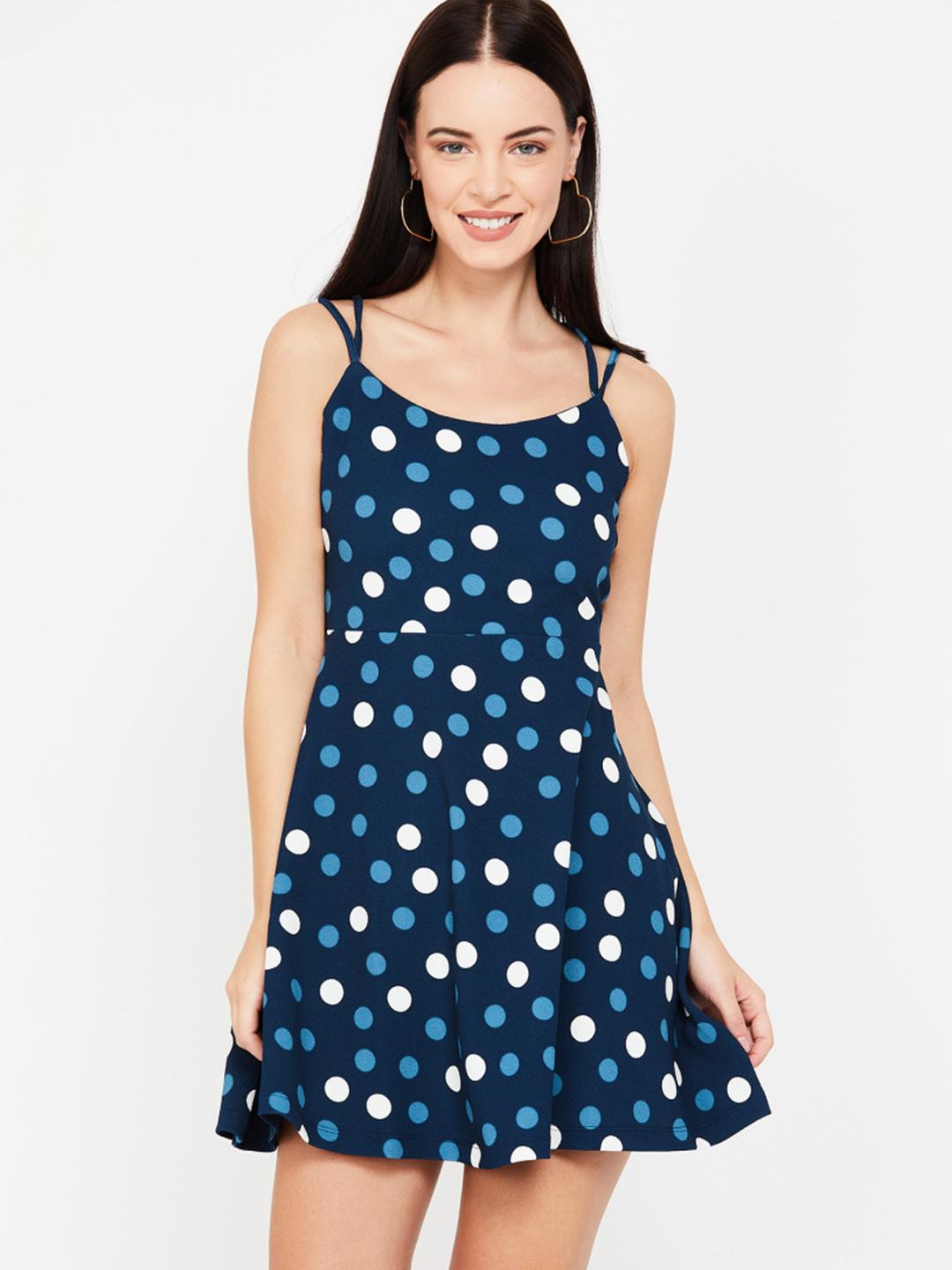 Buy Ginger by Lifestyle Women Navy Blue Fit and Flare Dress - Dresses for  Women 10170895 | Myntra