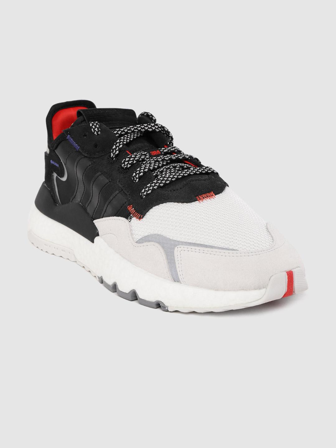 Buy ADIDAS Originals Men Black White Nite Jogger Colourblocked