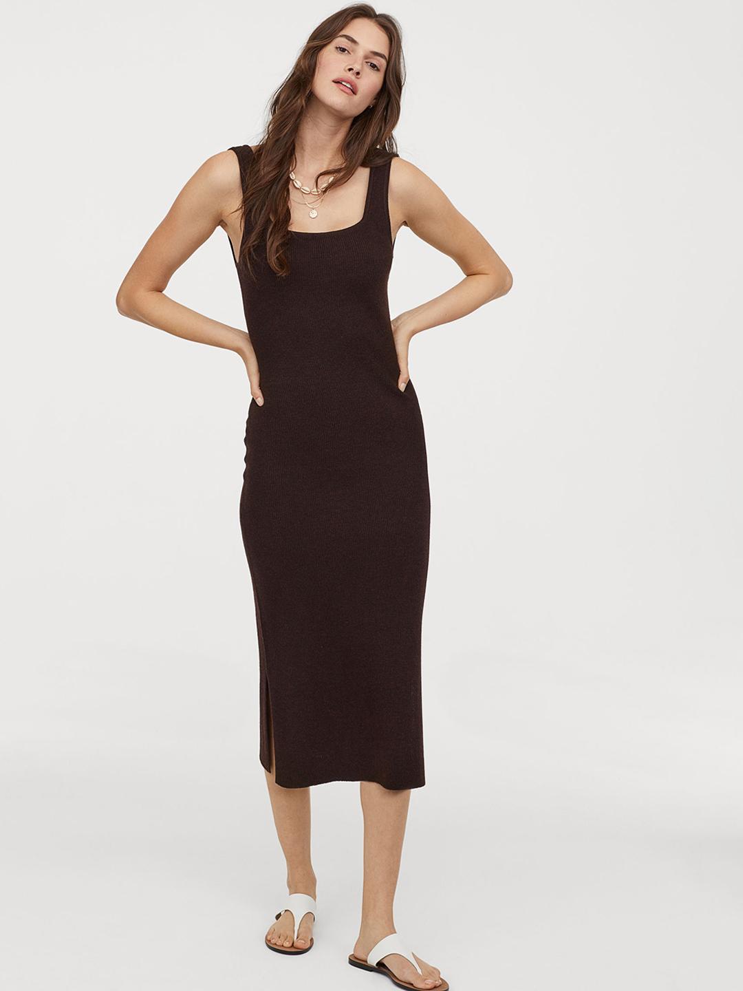 Buy H&M Women Brown Solid Knitted Dress - Dresses for Women 10364271 | Myntra Buy H&M Women Brown Solid Knitted Dress - Dresses for Women 10364271 | Myntra