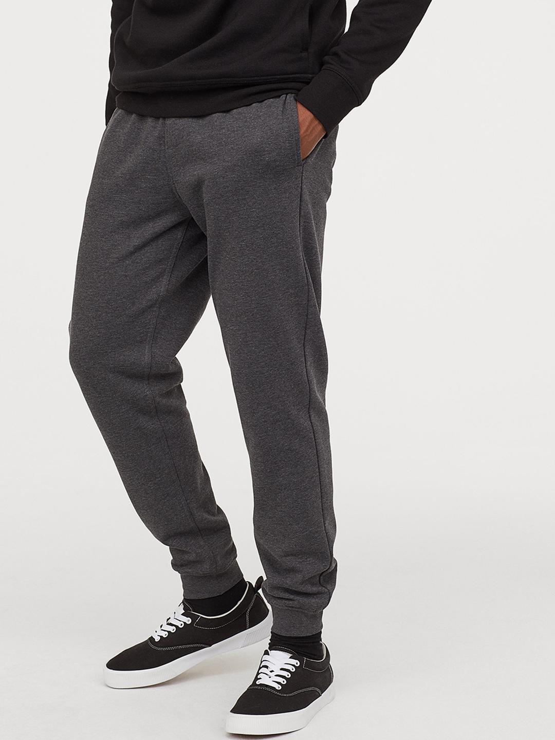 Buy H&M Men Charcoal Grey Sweatpants Regular Fit - Track Pants for