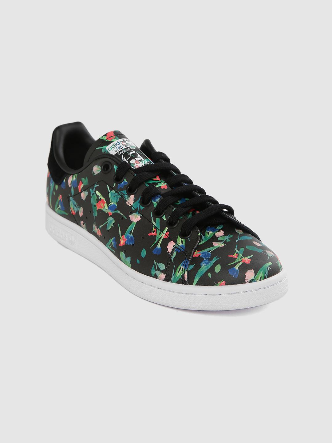 Buy ADIDAS Originals Women Black Green Stan Smith Leather Floral