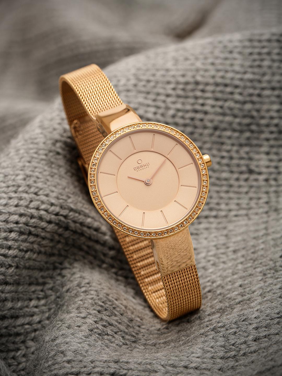 Buy Obaku Women Rose Gold-toned Analogue Watch V179LEVVMV