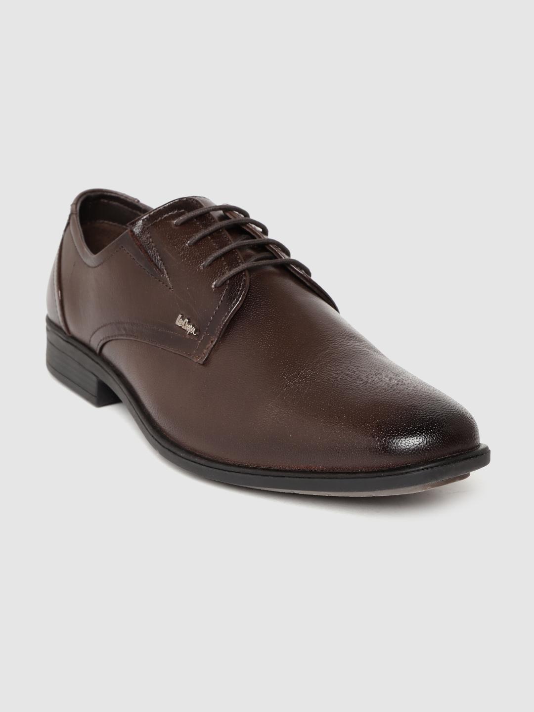 Buy Lee Cooper Men Coffee Brown Solid leather Formal Derbys
