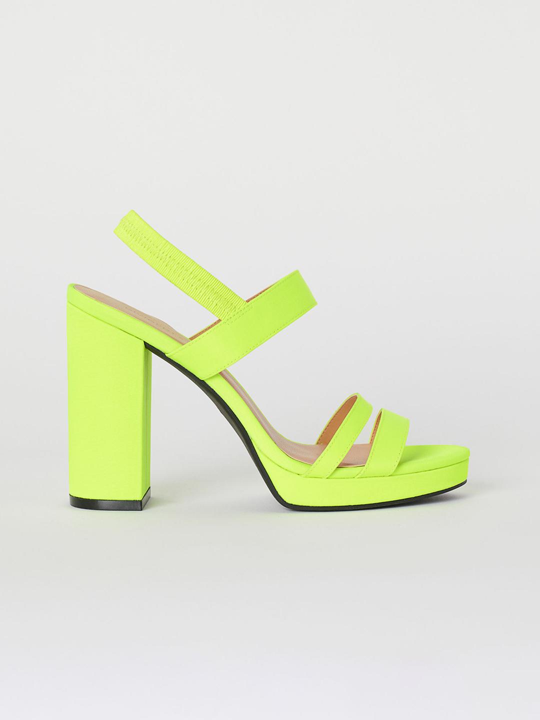Sandals Neon Green And Black Heels Clearance Neon High Heel