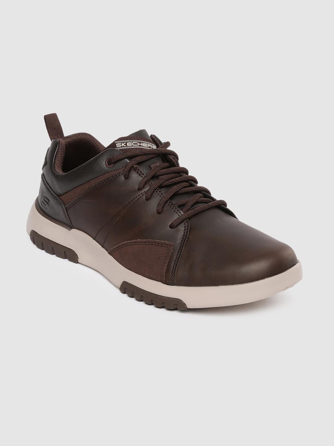 Buy Skechers Men Brown BELLINGER Leather Sneakers Casual