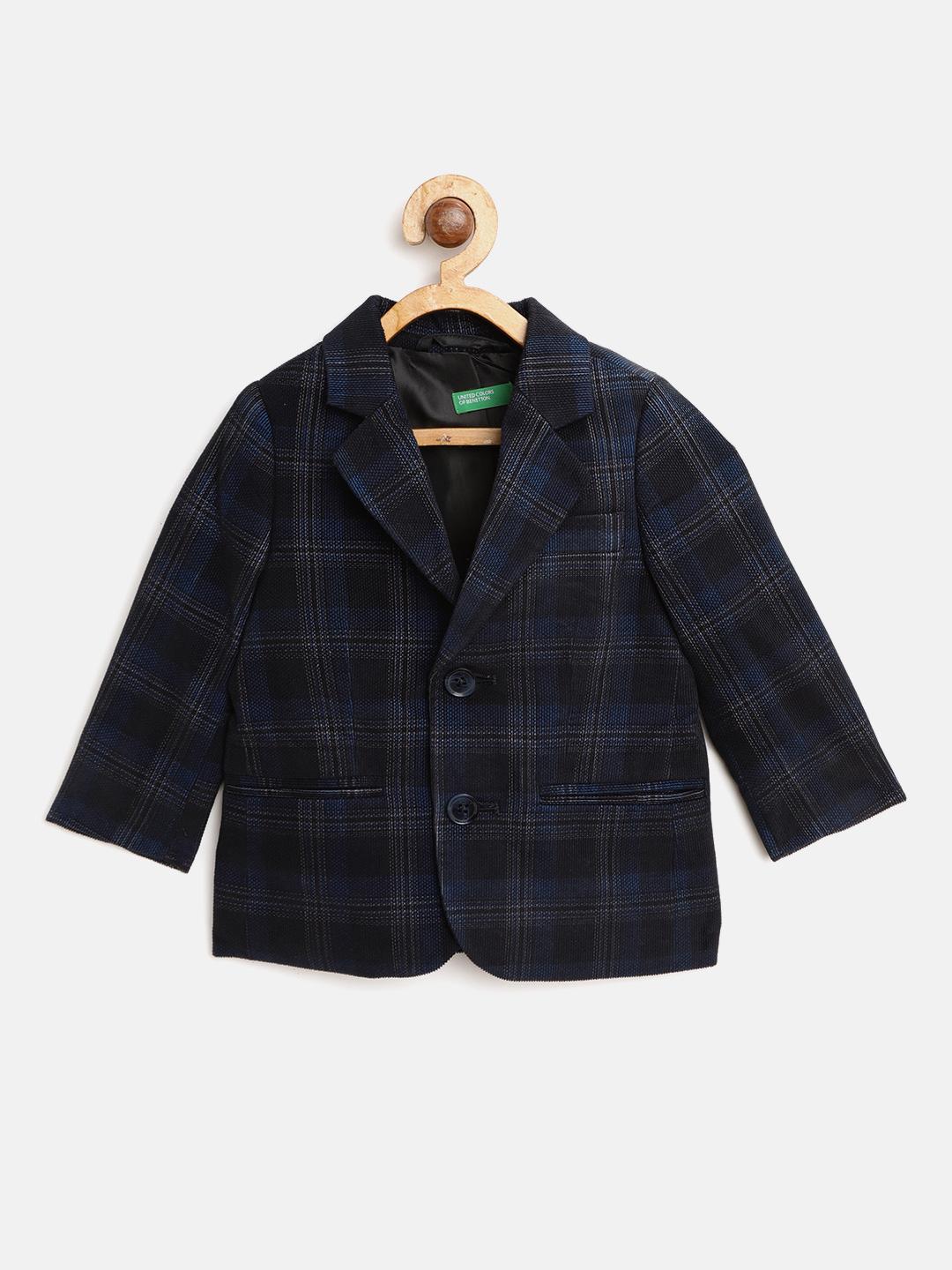 Buy United Colors of Benetton Boys Navy Blue Black Checked