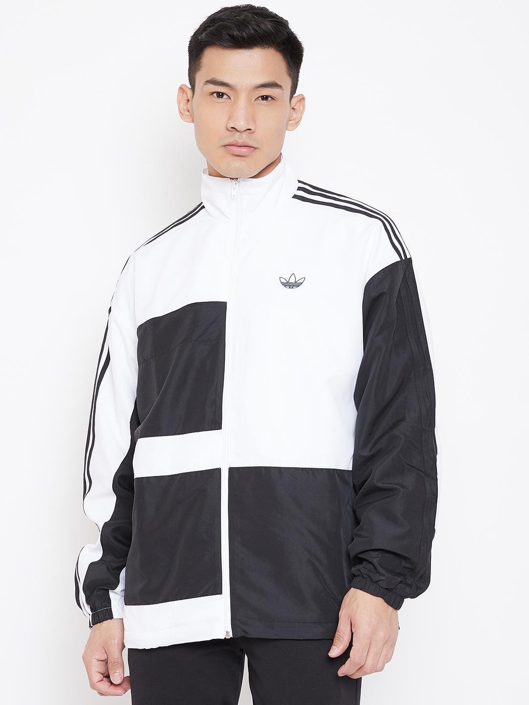 Buy ADIDAS Originals Men White & Black Asymm Colourblocked Track