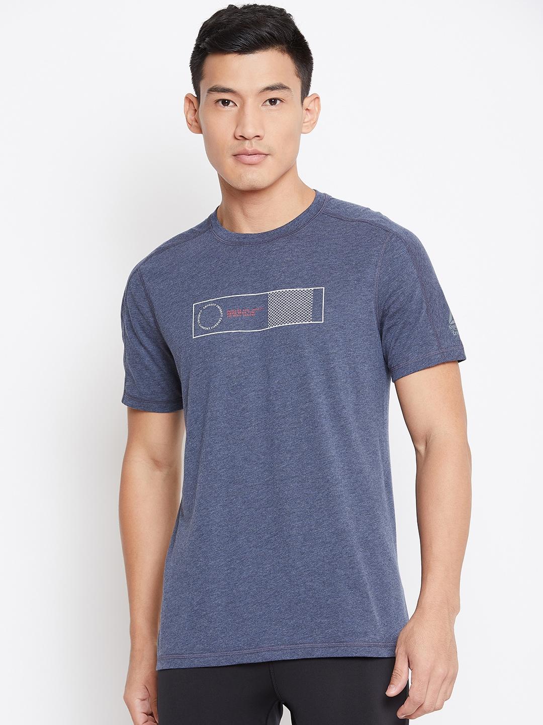 Buy Reebok Men Navy Blue Printed Crossfit Move Training T-shirt
