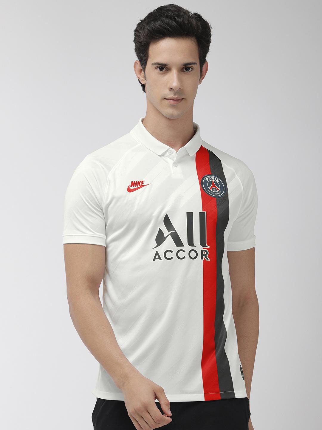 Buy Nike Men White Printed Standard Fit DRI-FIT PSG NK BRT Polo