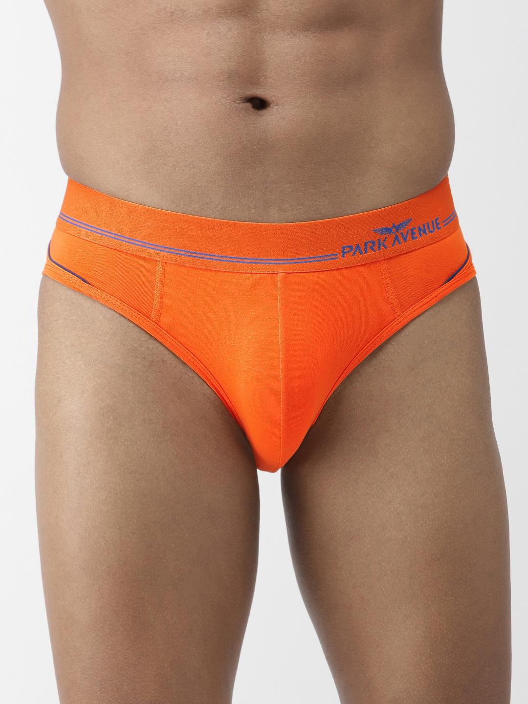 Buy Park Avenue Men Orange Solid Basic Briefs PZRR00135-E5