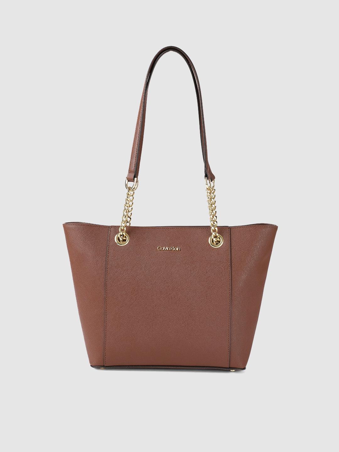 Buy Calvin Klein Brown Solid Shoulder Bag Handbags for Women