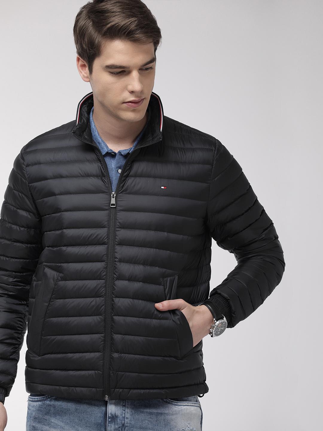 Buy Tommy Hilfiger Men Navy Blue Solid Puffer Jacket Jackets for