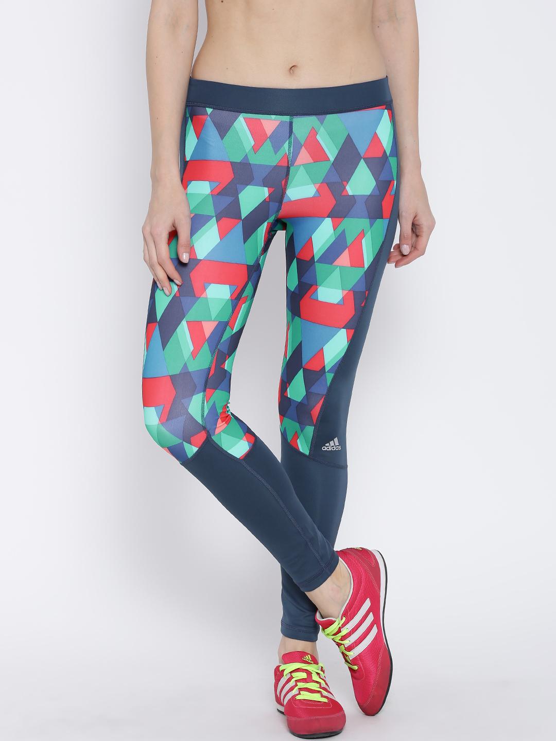 Buy ADIDAS Blue TF LG T GLO TRI Printed Tights Tights for Women