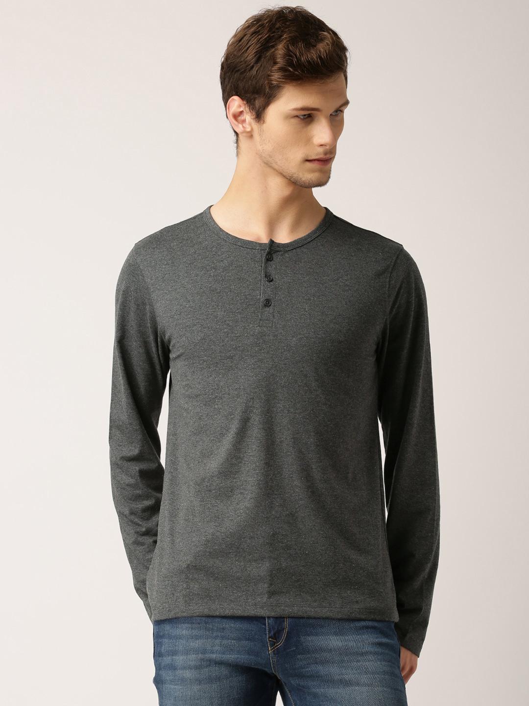 ANCELLM HENLEY RIB LS T-SHIRT （GRAY） ANCELLM - HENLEY RIB LS T-SHIRT/CREAM | NapsNote