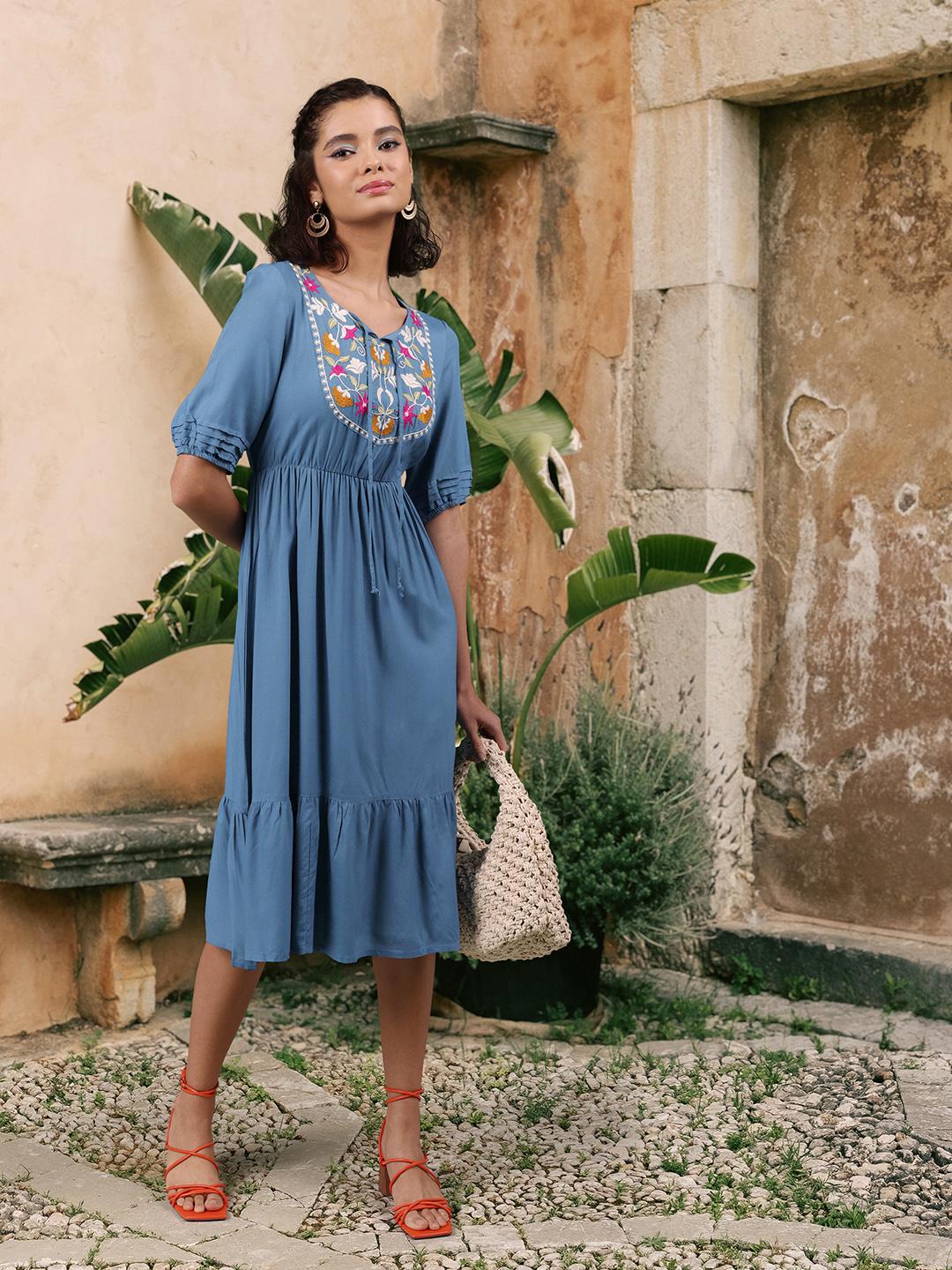 knee length dresses for ladies Francis Floral Midi Dress
