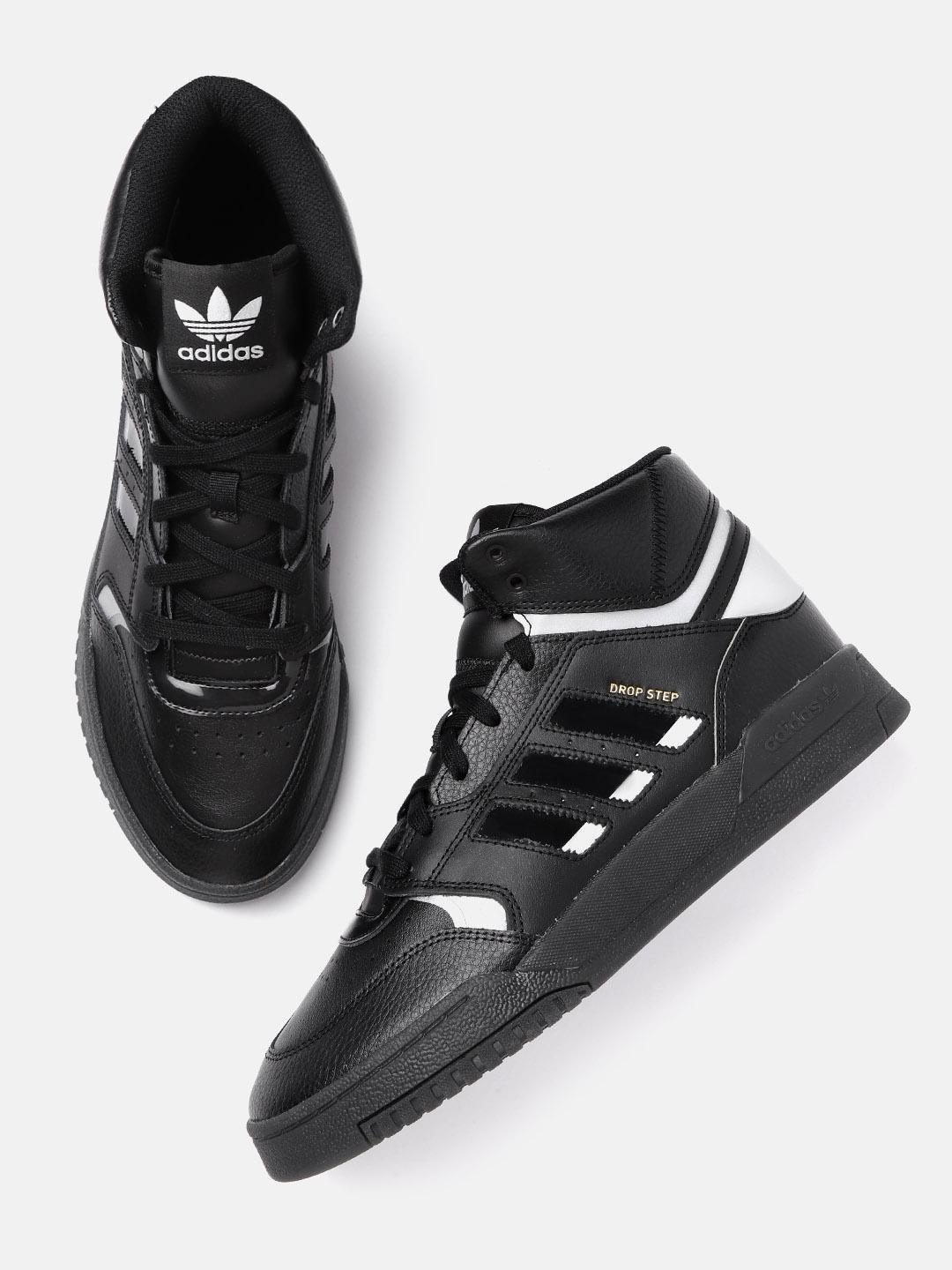 Buy ADIDAS Originals Men Black Drop Step Perforated Mid-Top