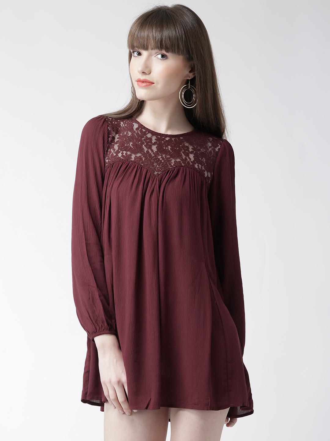 forever 21 burgundy lace dress Neive Halter Dress main image 1