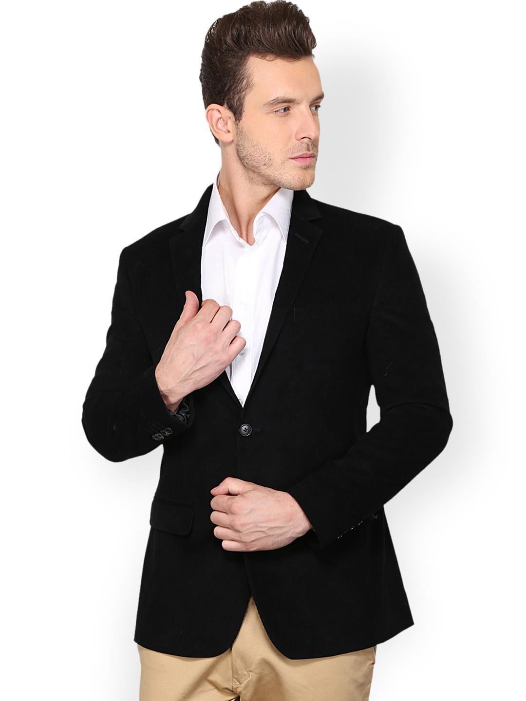 Buy Envoy Black Slim Fit Blazer Blazers for Men 1154562 Myntra