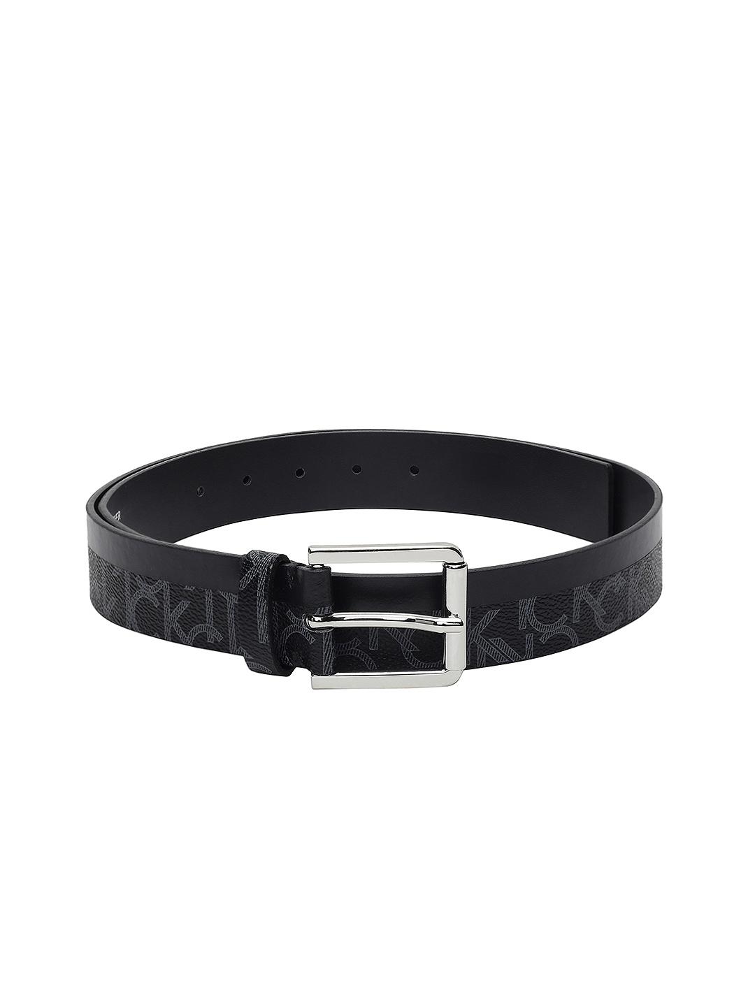 Buy Calvin Klein Men Black Genuine Leather Printed Belt Belts