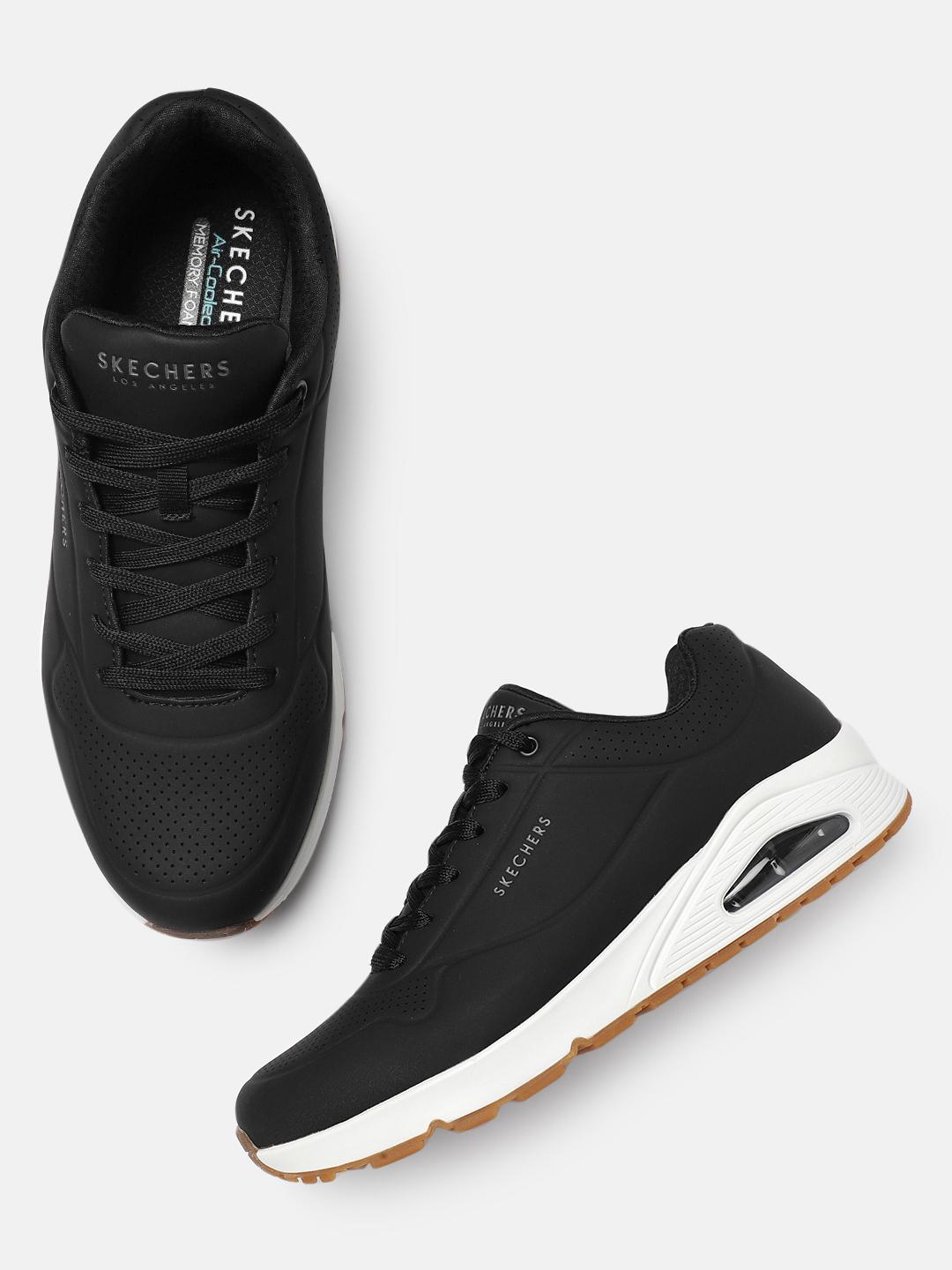 Buy Skechers Men Black Perforations UNO Sneakers - Casual Shoes
