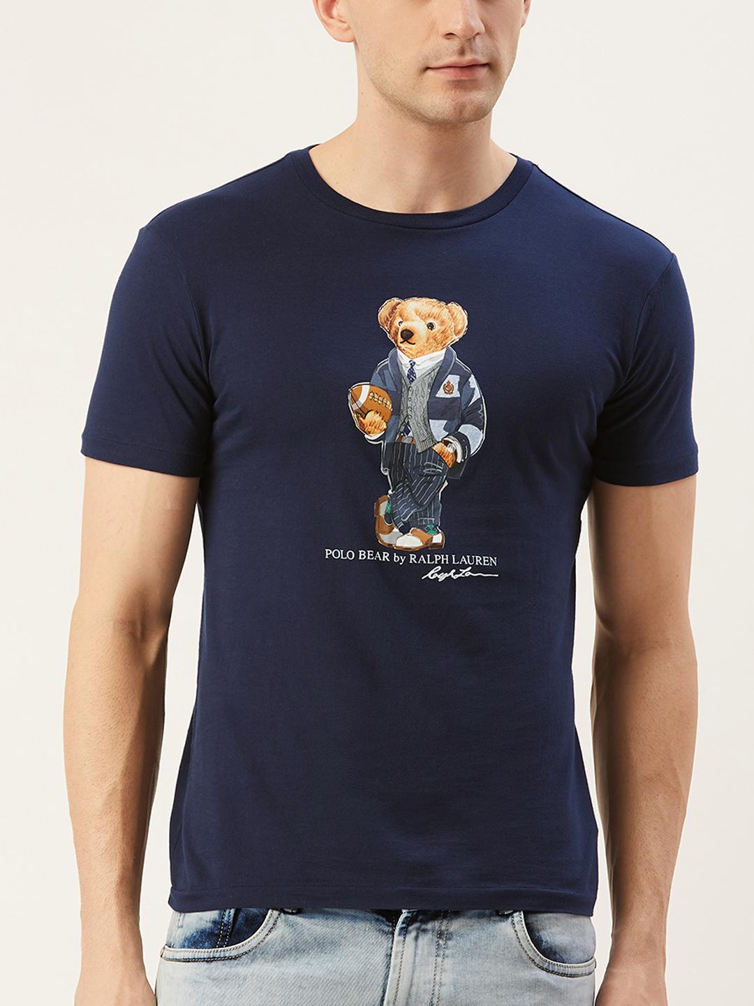 Mens Denim Ralph Lauren Bear T Shirt Mens Polo Bear Jersey T-Shirt