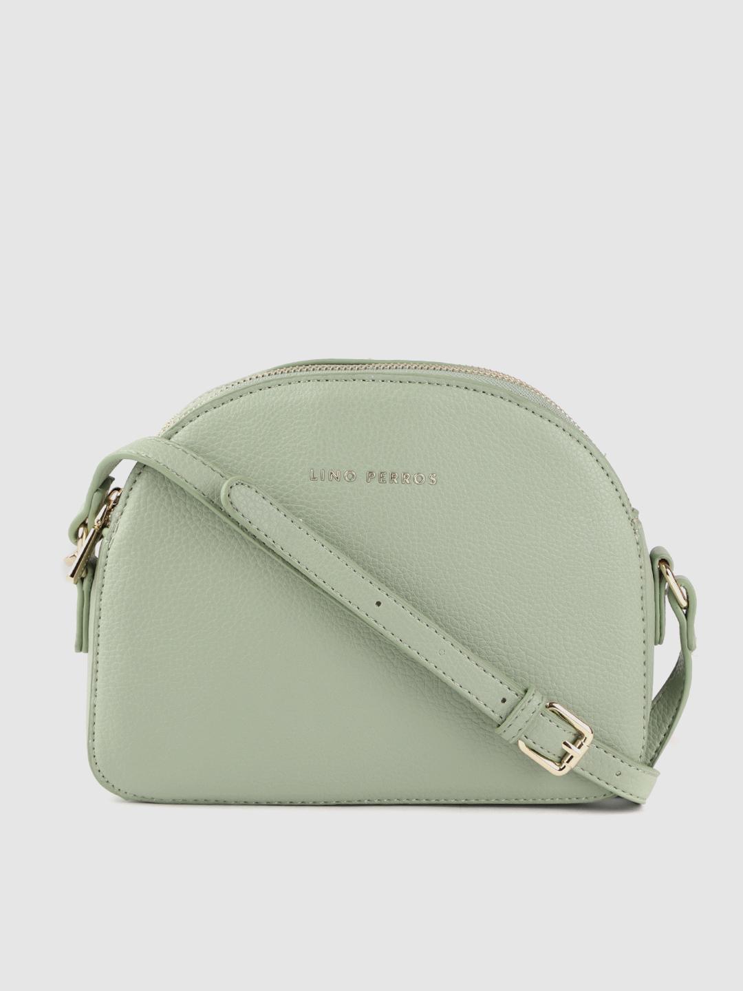 Buy Lino Perros Green Solid Half Moon Sling Bag Handbags for