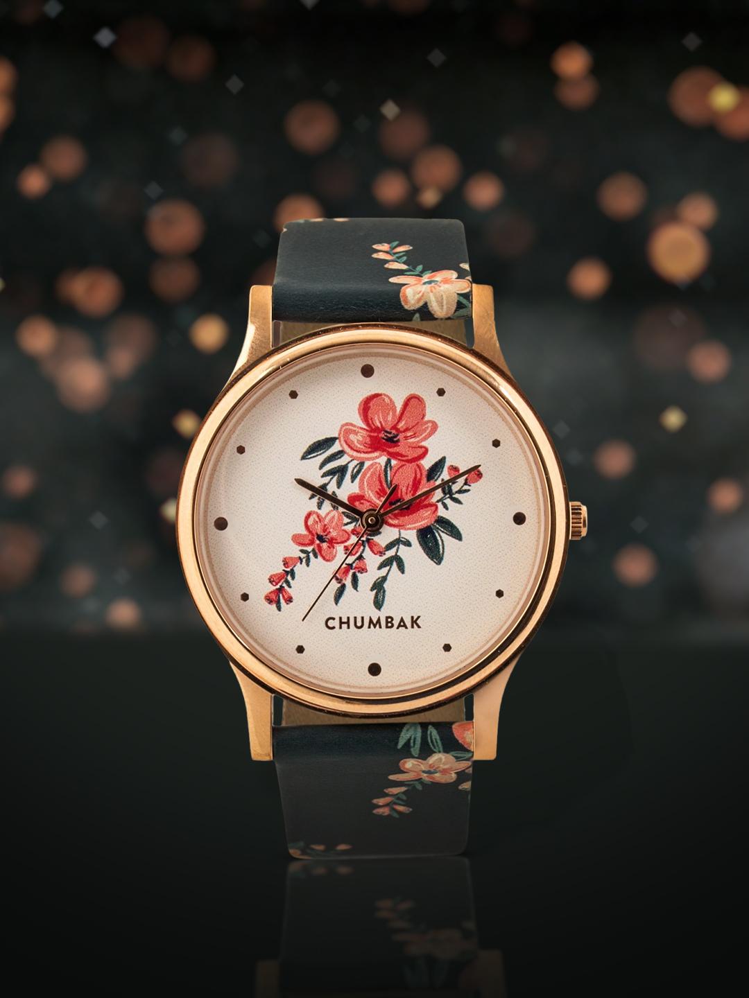 TEAL BY CHUMBAK Women Off-White Printed Analogue Watch 8907605098185