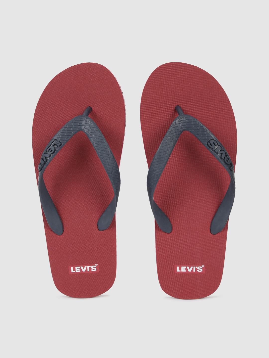 Buy Levis Men Red Navy Blue Solid DIXON Thong Flip-Flops