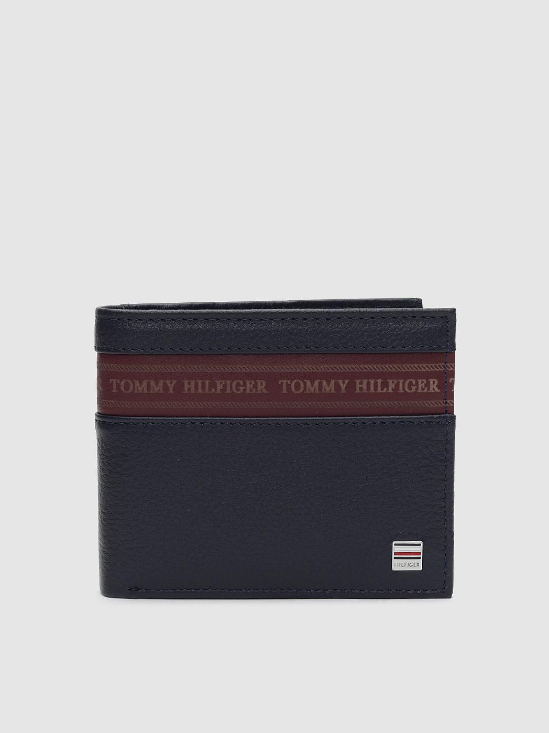 Tommy Hilfiger Men Navy Blue Solid Two Fold Leather Wallet - Image 1