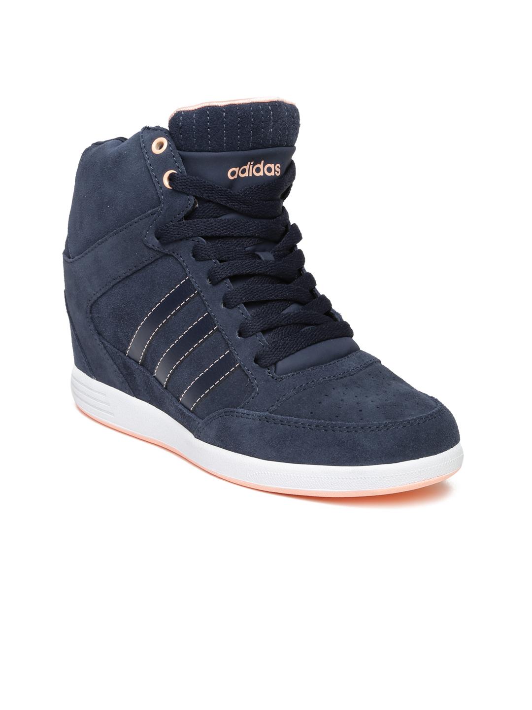 Buy ADIDAS NEO Women Navy Super Wedge Suede Sneakers Casual