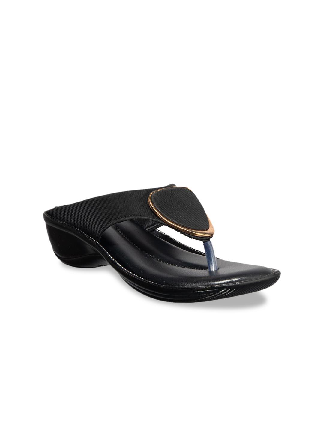 Khadims Women Black Solid Wedges - Image 1
