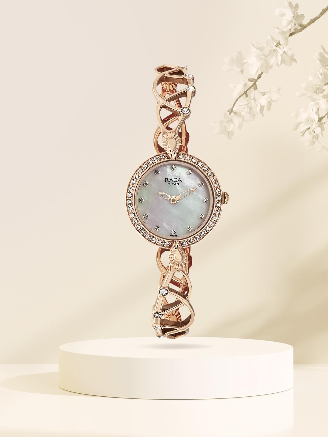 Buy Titan Raga Moonlight Women Pearly White Dial Embellished Watch
