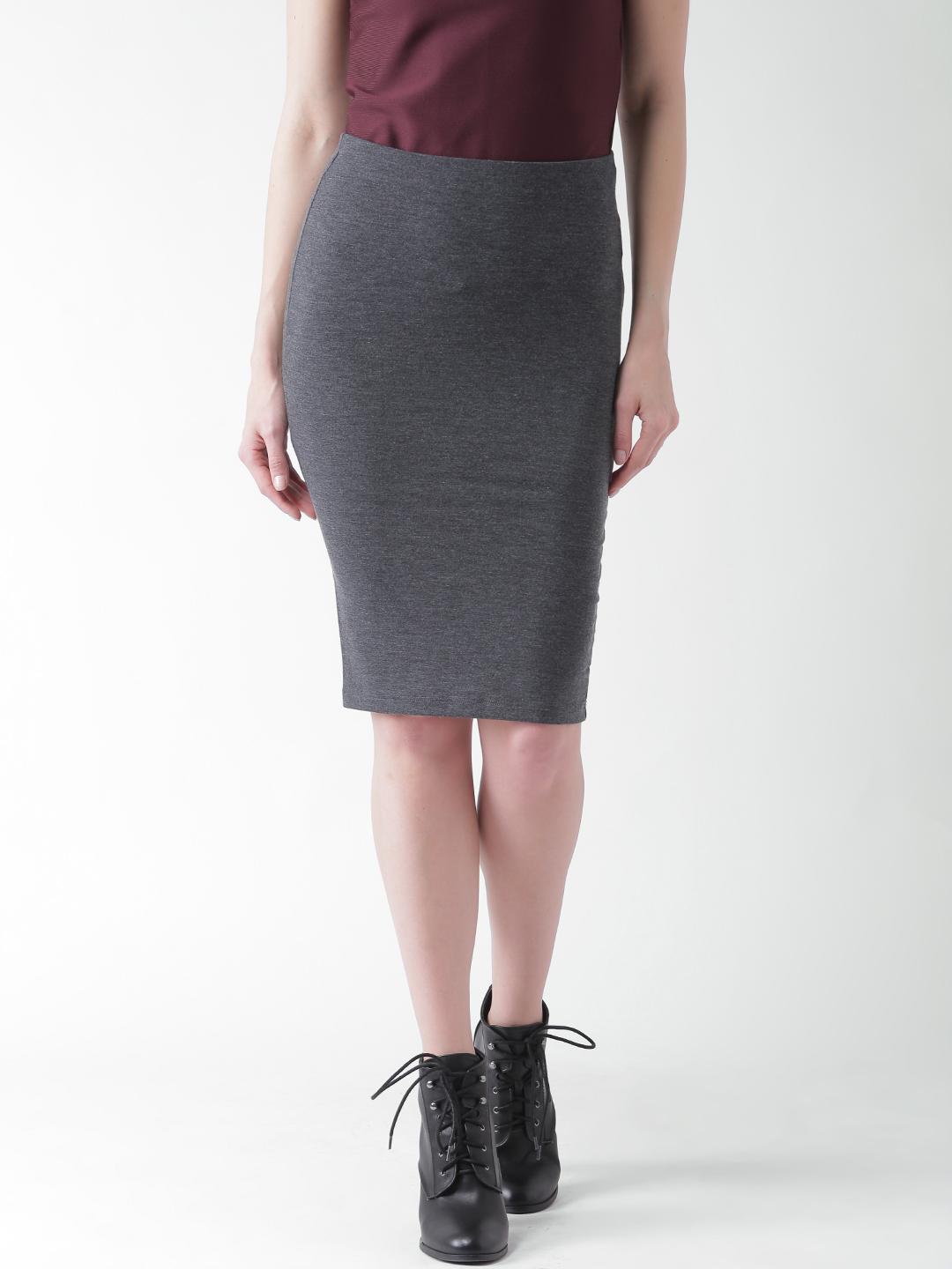 Buy FOREVER 21 Grey Melange Pencil Skirt - Skirts for Women