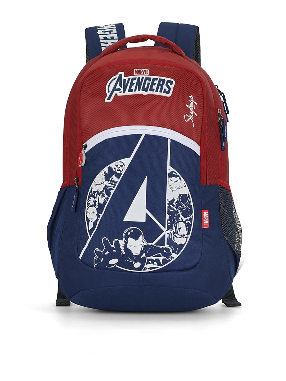 Buy Skybags Unisex Red Navy Blue Graphic MARVEL 10 Backpack