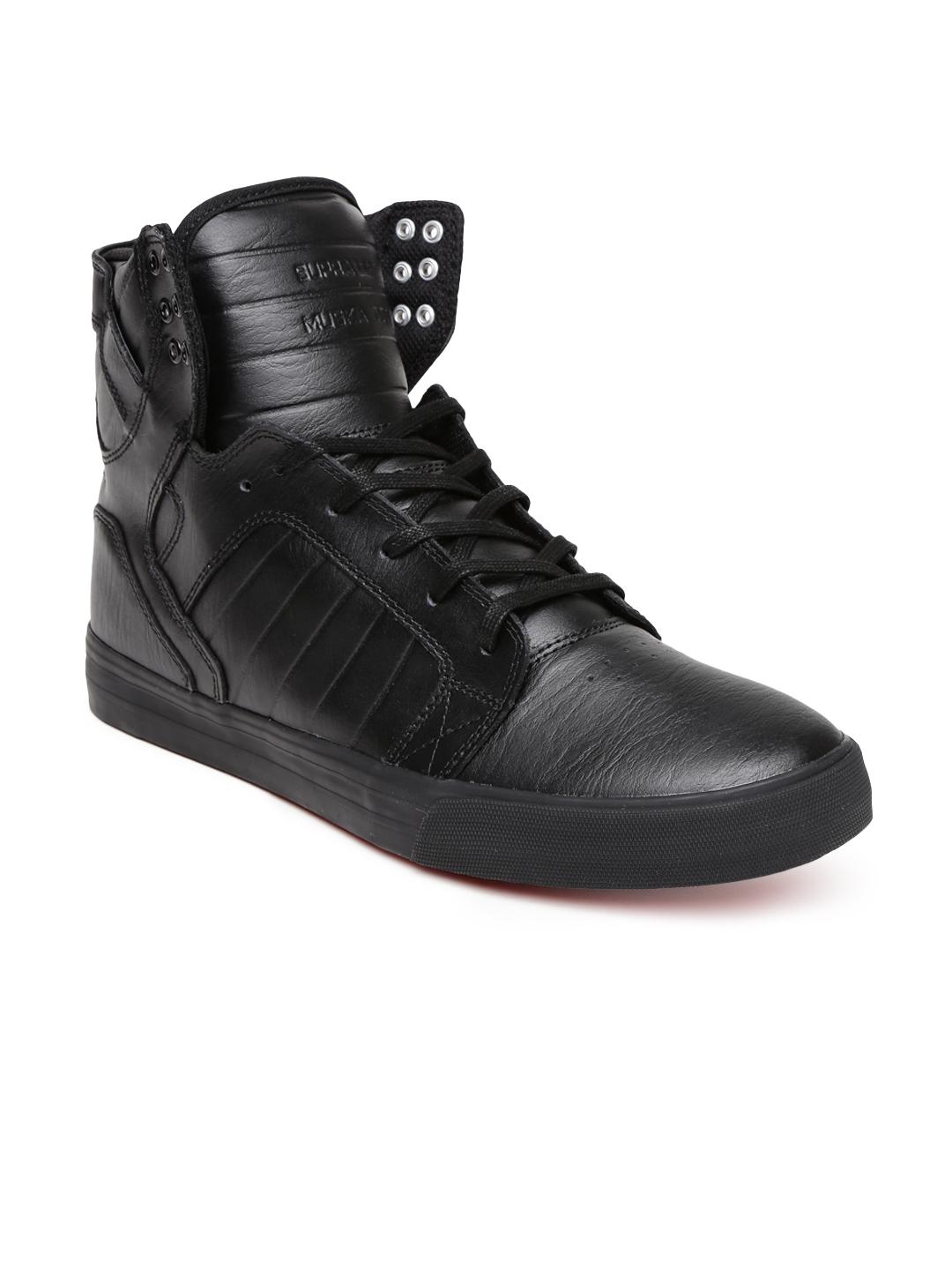 Buy Supra Men Black Skytop Leather Casual Shoes Casual Shoes for